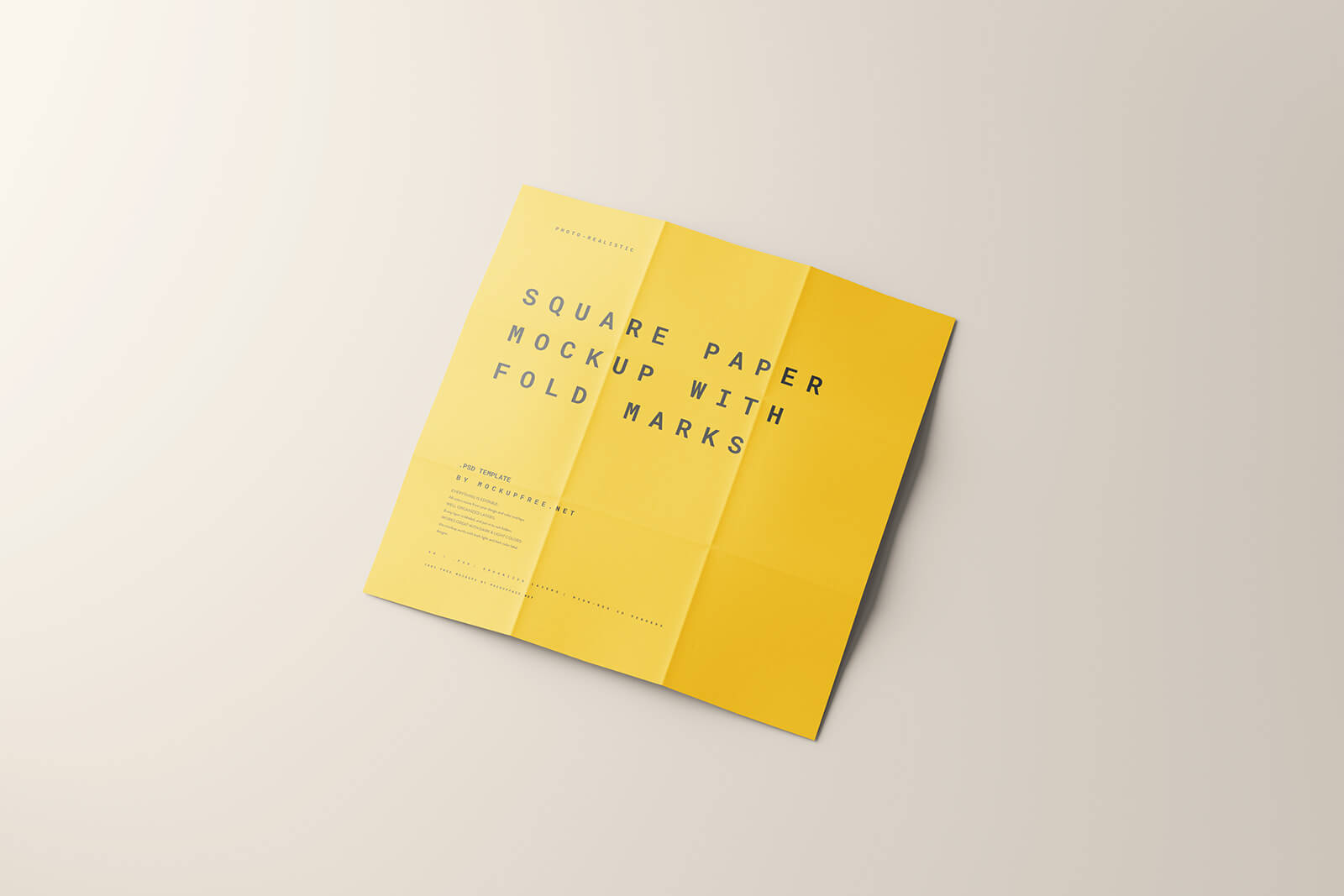 10 Free Fold Marks Square Flyer Mockup PSD Set