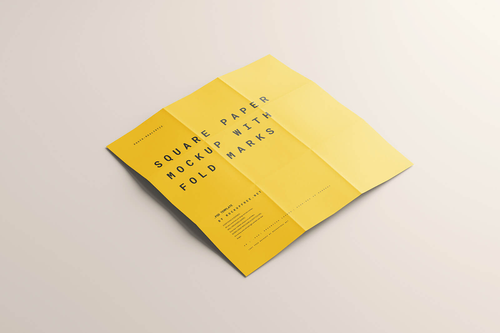 10 Free Fold Marks Square Flyer Mockup PSD Set