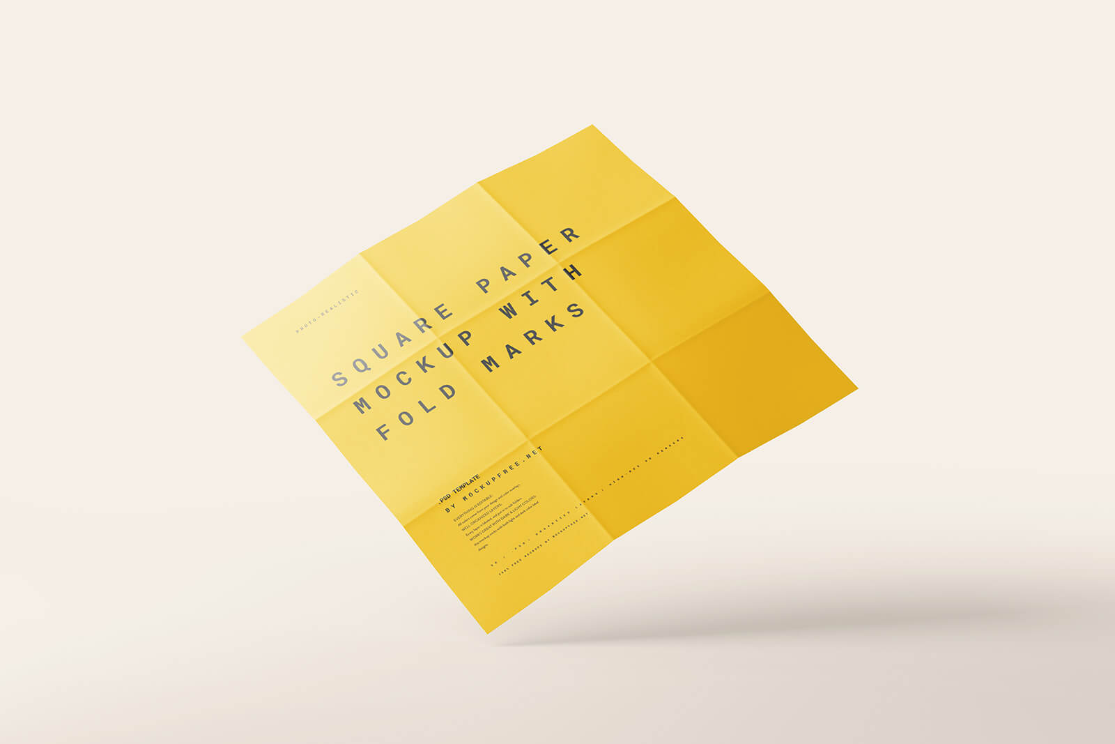 10 Free Fold Marks Square Flyer Mockup PSD Set