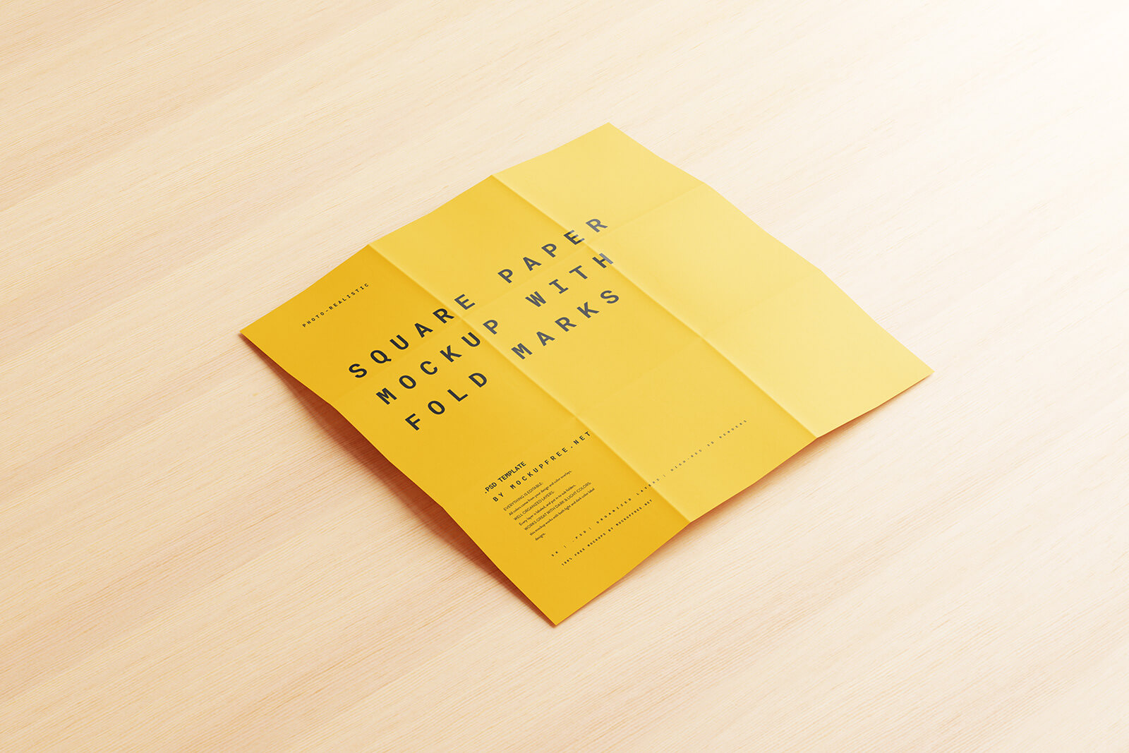 10 Free Fold Marks Square Flyer Mockup PSD Set