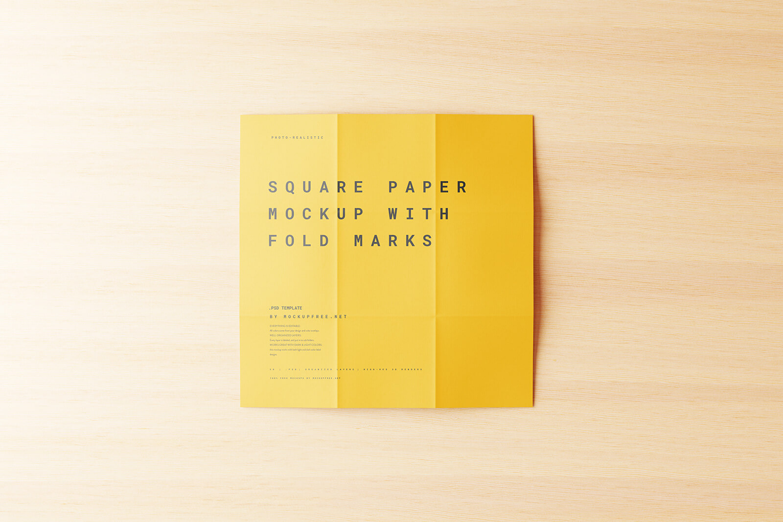 10 Free Fold Marks Square Flyer Mockup PSD Set