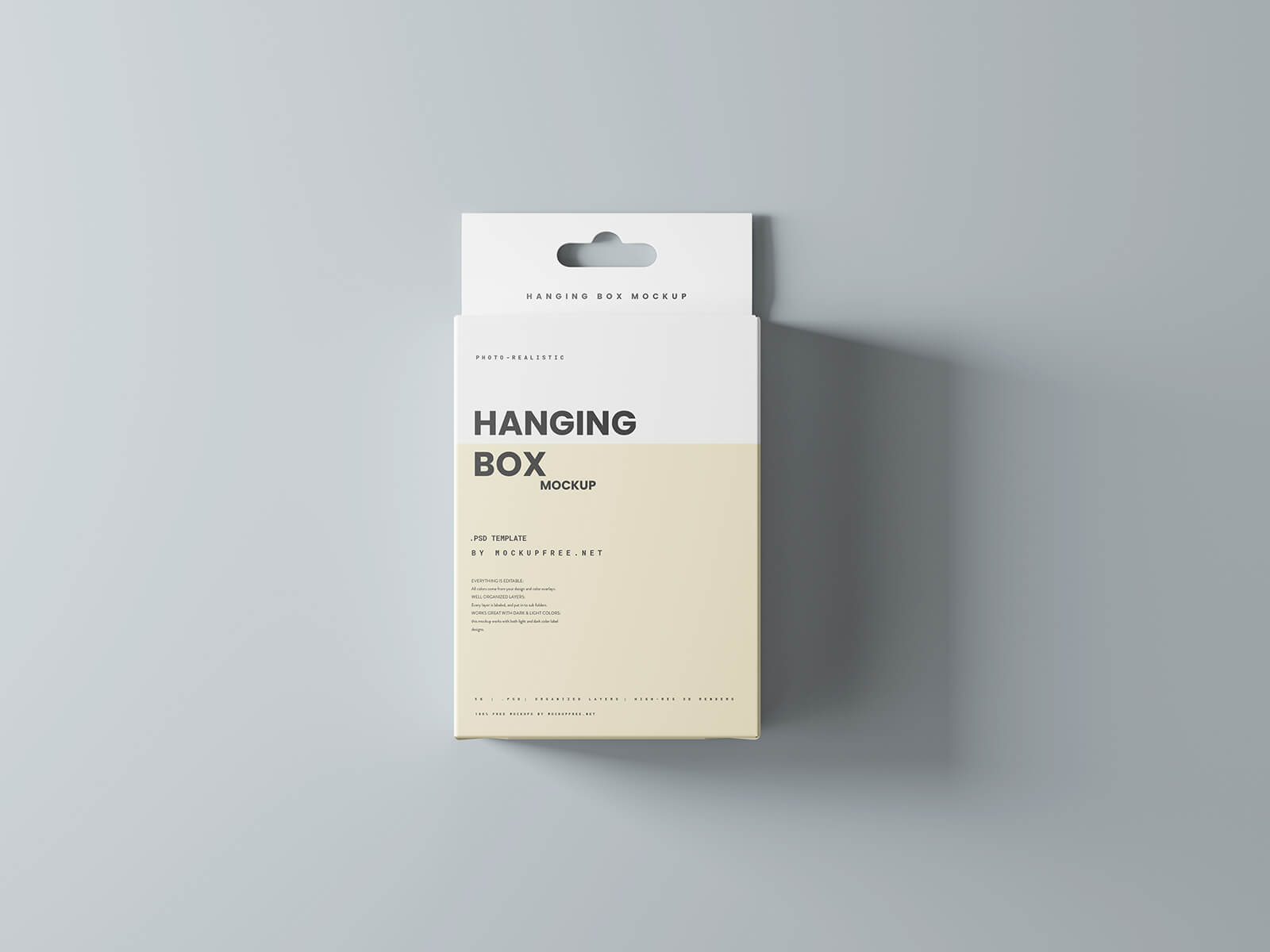 Free Hanging Product Box Mockup PSD 