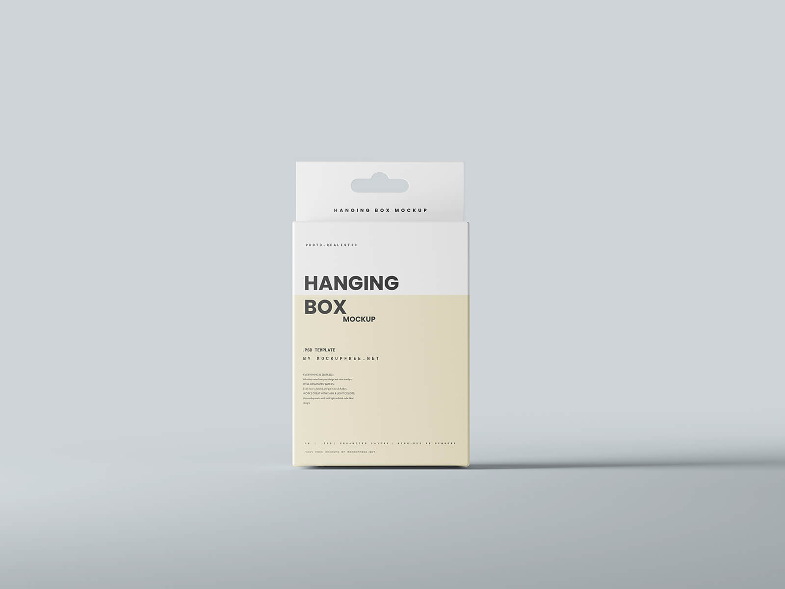 Free Hanging Product Box Mockup PSD 