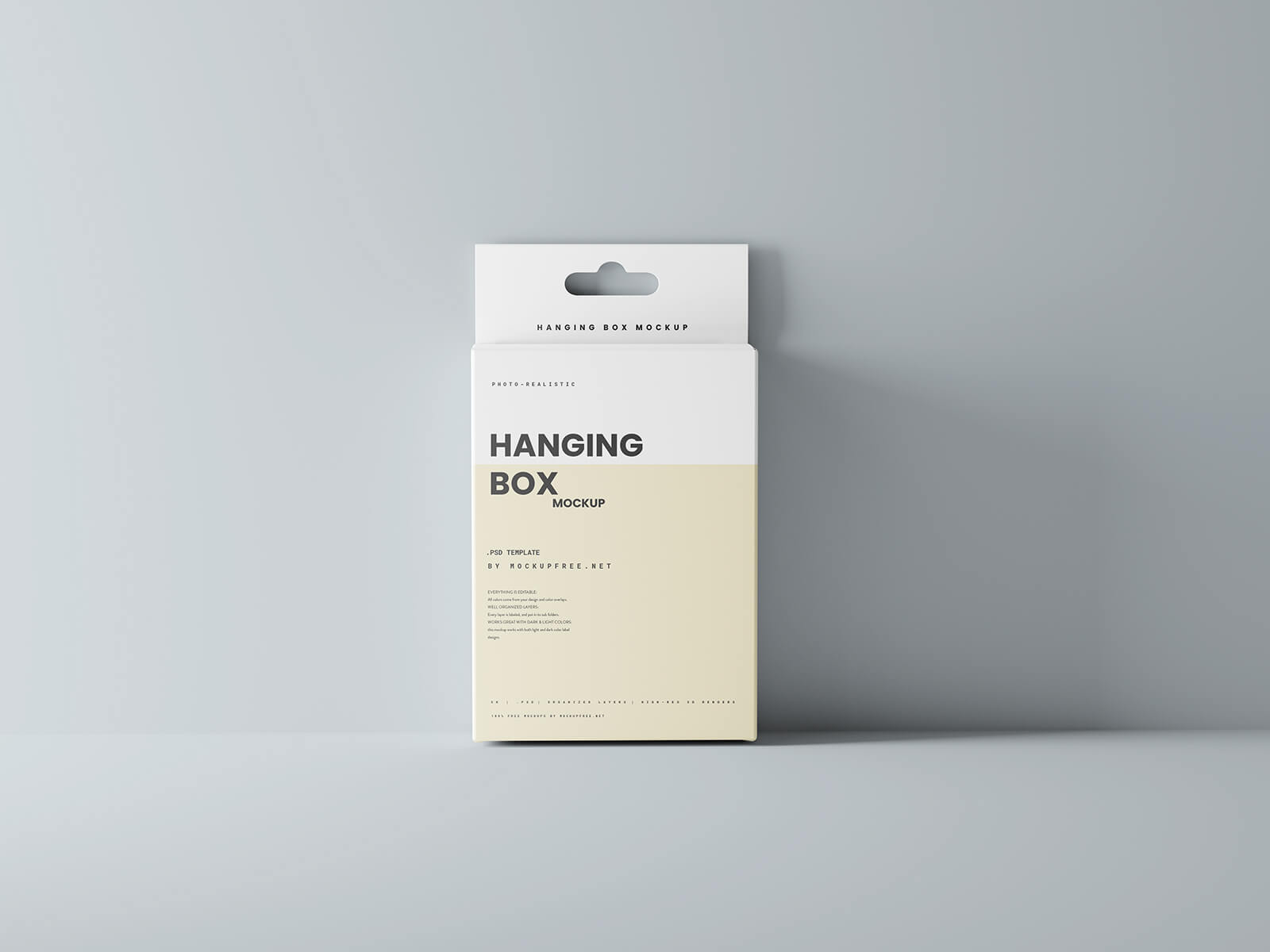 Free Hanging Product Box Mockup PSD 