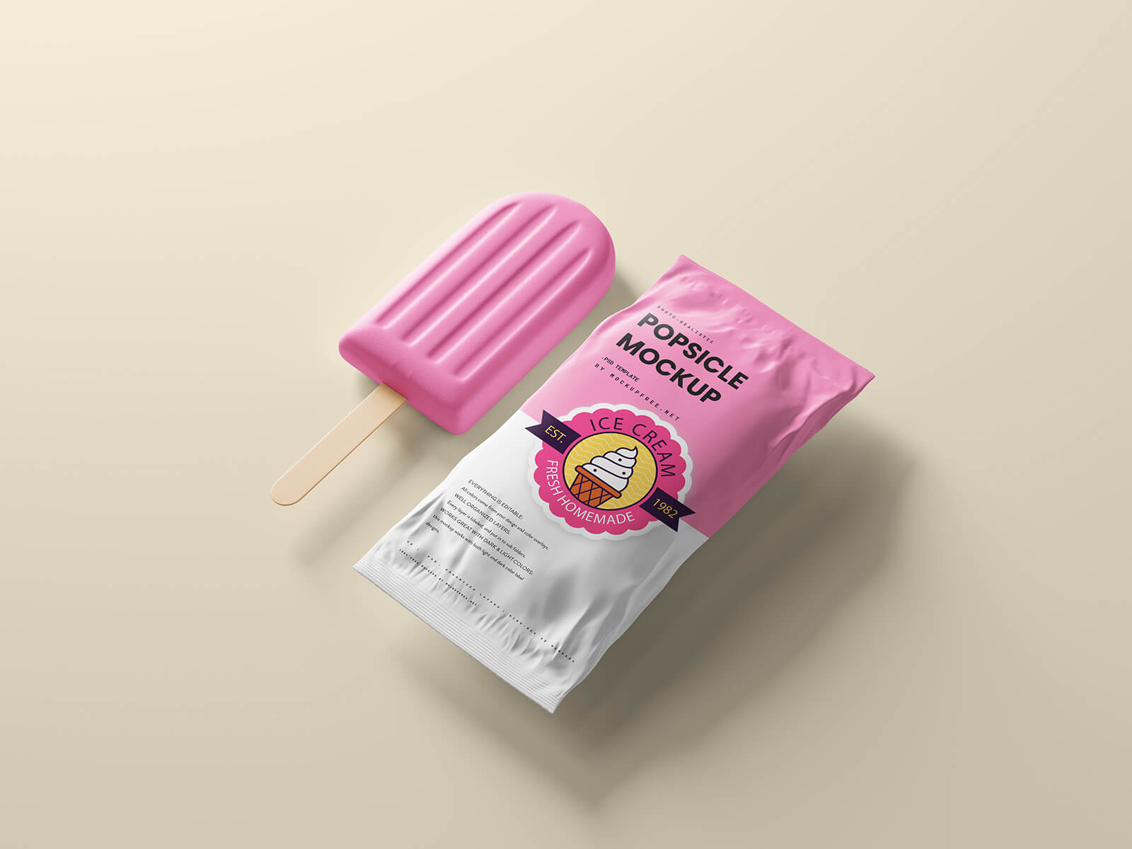10 Free Popsicle Ice Cream Mockup PSD Files