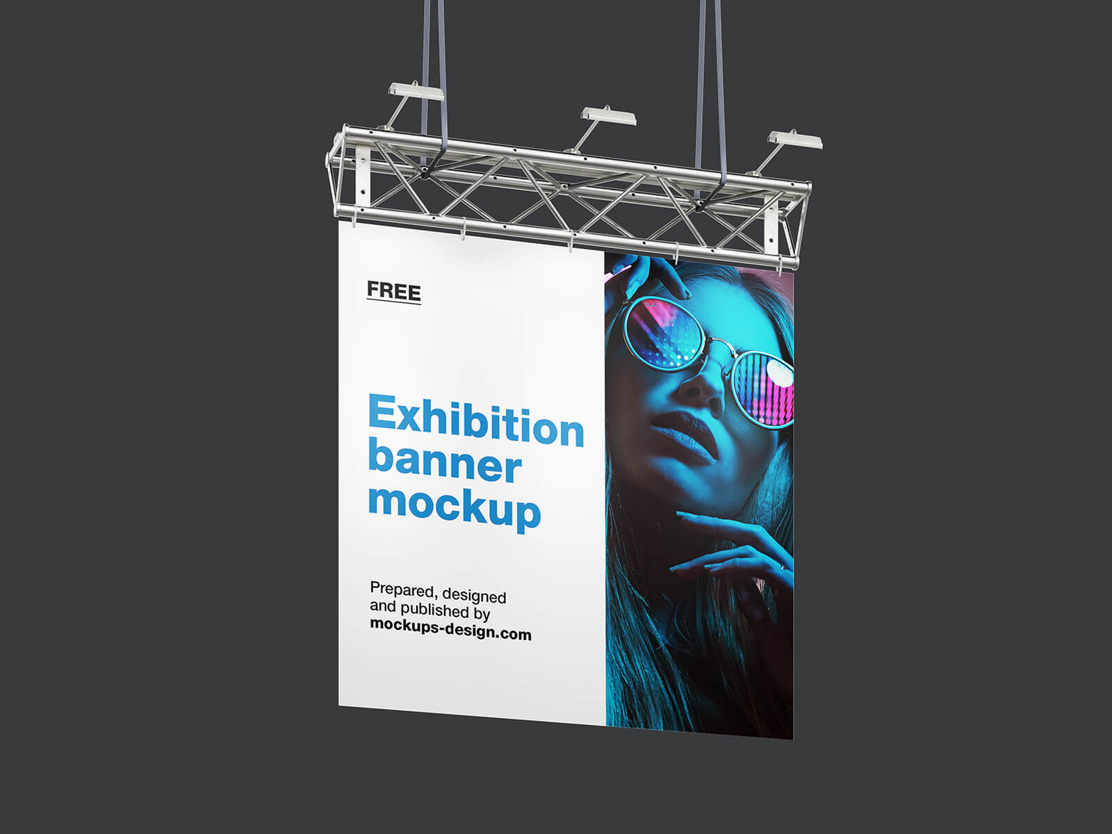2 Free Hanging Exhibition Banner Mockup PSD