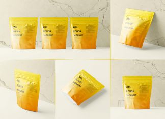 7 Free Standing Foil Pouch Mockup Files