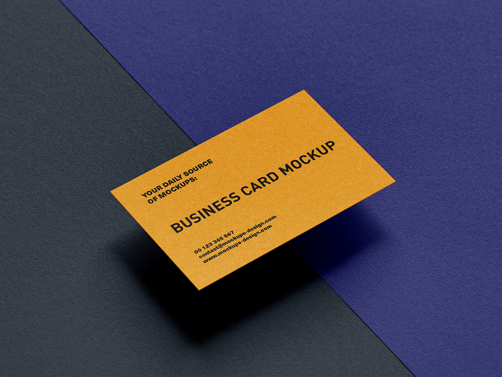 Free Business Card On Textured Paper Mockup PSD