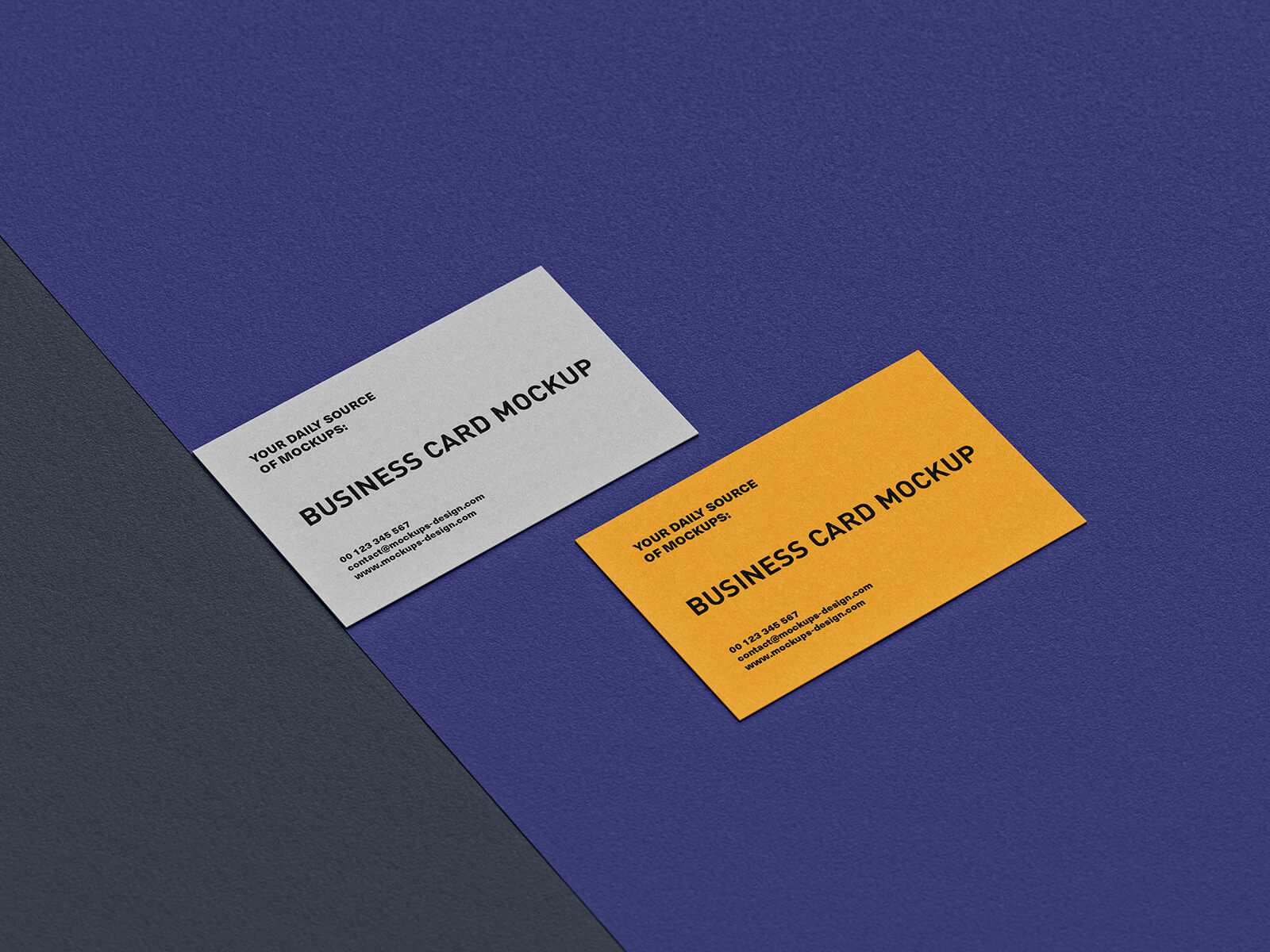 Free Business Card On Textured Paper Mockup PSD