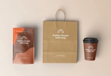 Free Coffee Pouch & Mug Branding Mockup PSD