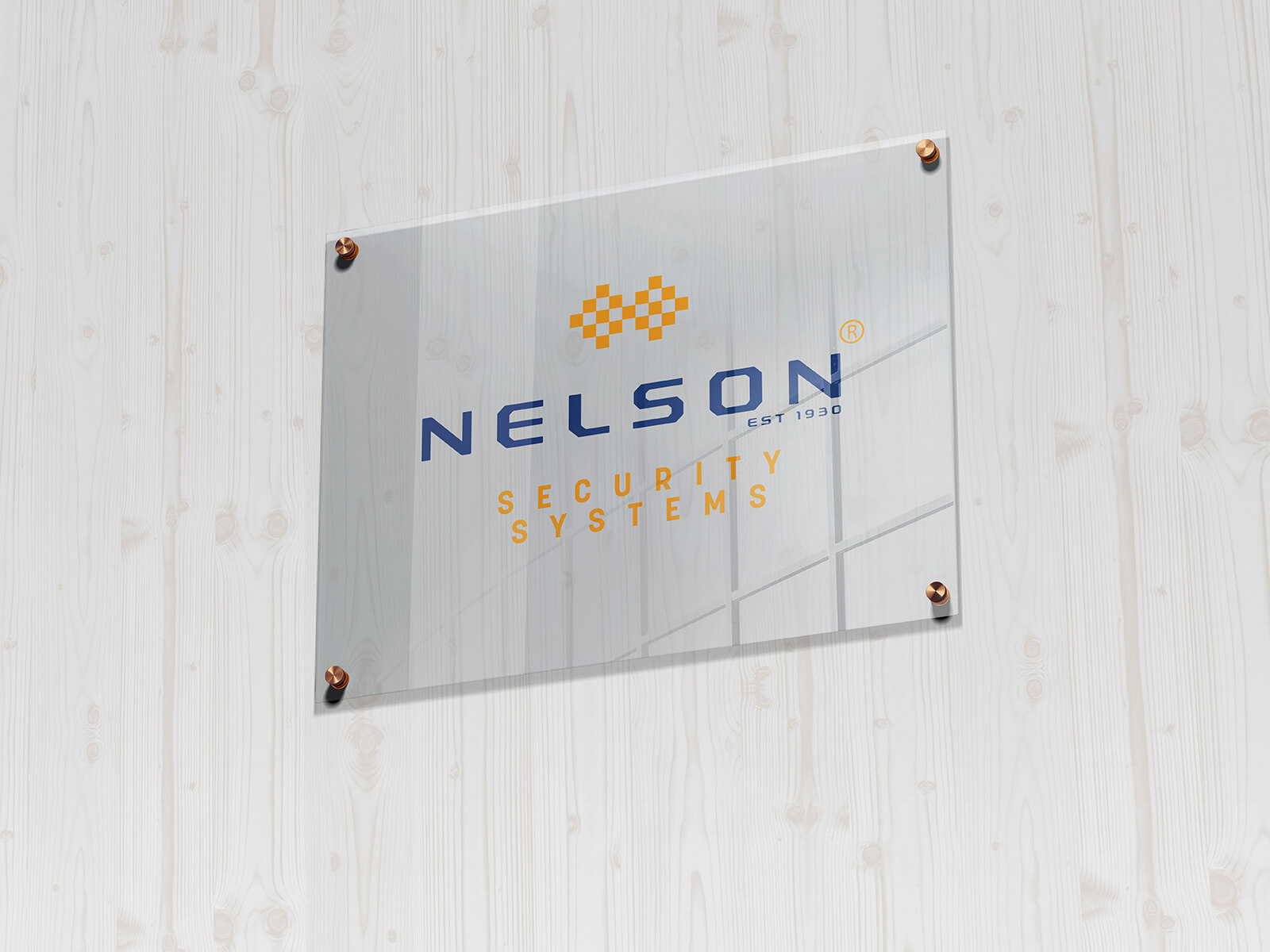 Free Frosted Glass Signage Mockup PSD