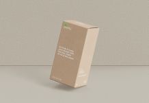Free Kraft Paper Packaging Box Mockup PSD