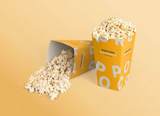 Free Popcorn Paper Container Box Mockup PSD