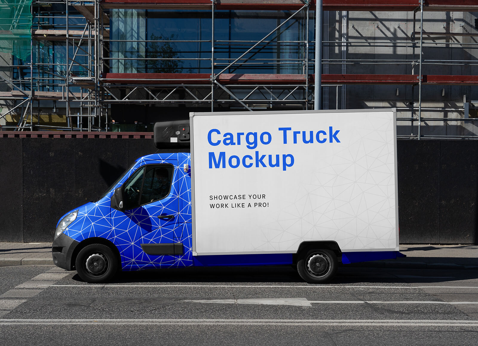 Free-Small-Cargo-Truck-Van-Mockup