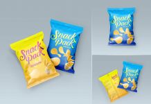 Free Snack Pack Chips Packaging Mockup PSD