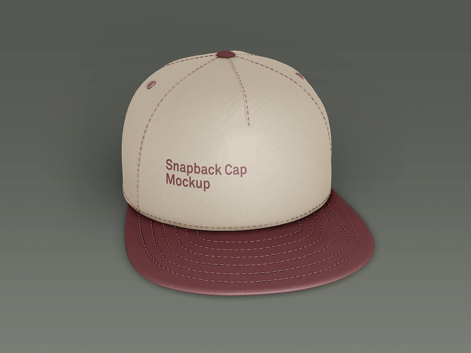 Snapback cap fashion flat mockup design Royalty Free Vector