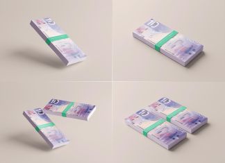Free Banknote Paper Money Stack Mockup PSD