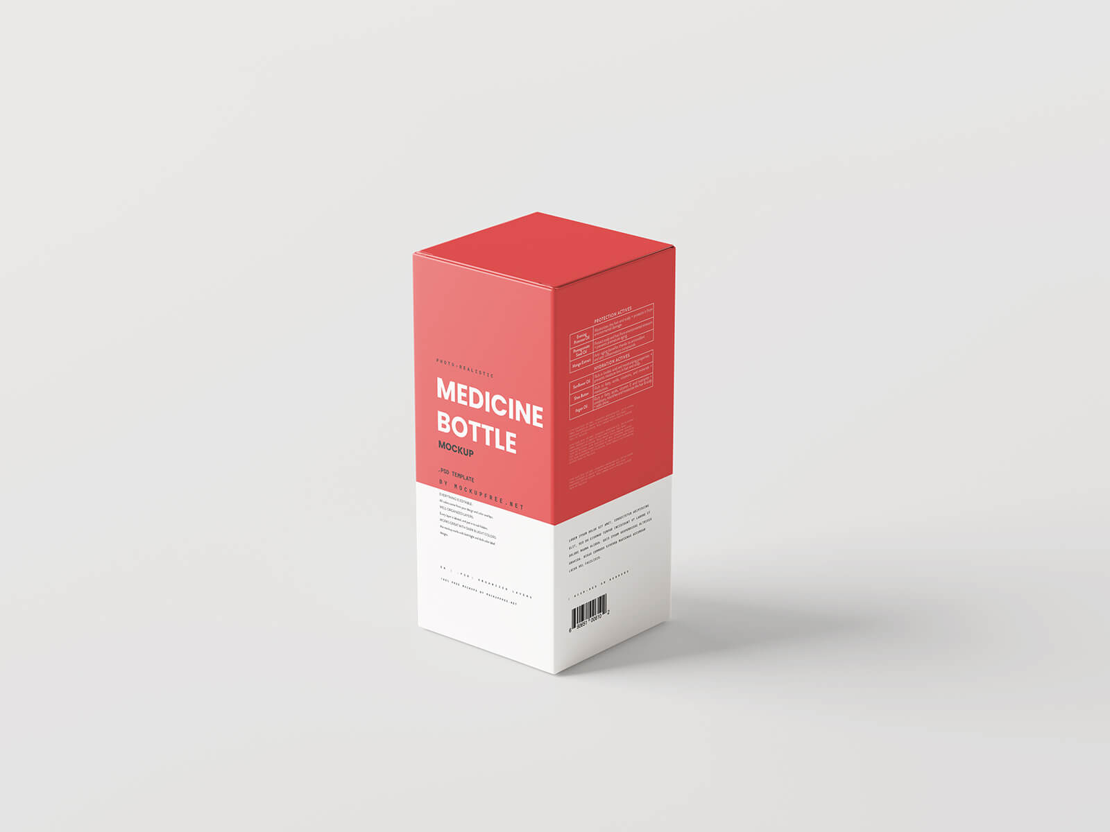 Free Amber Medicine Bottle With Box Mockup PSD