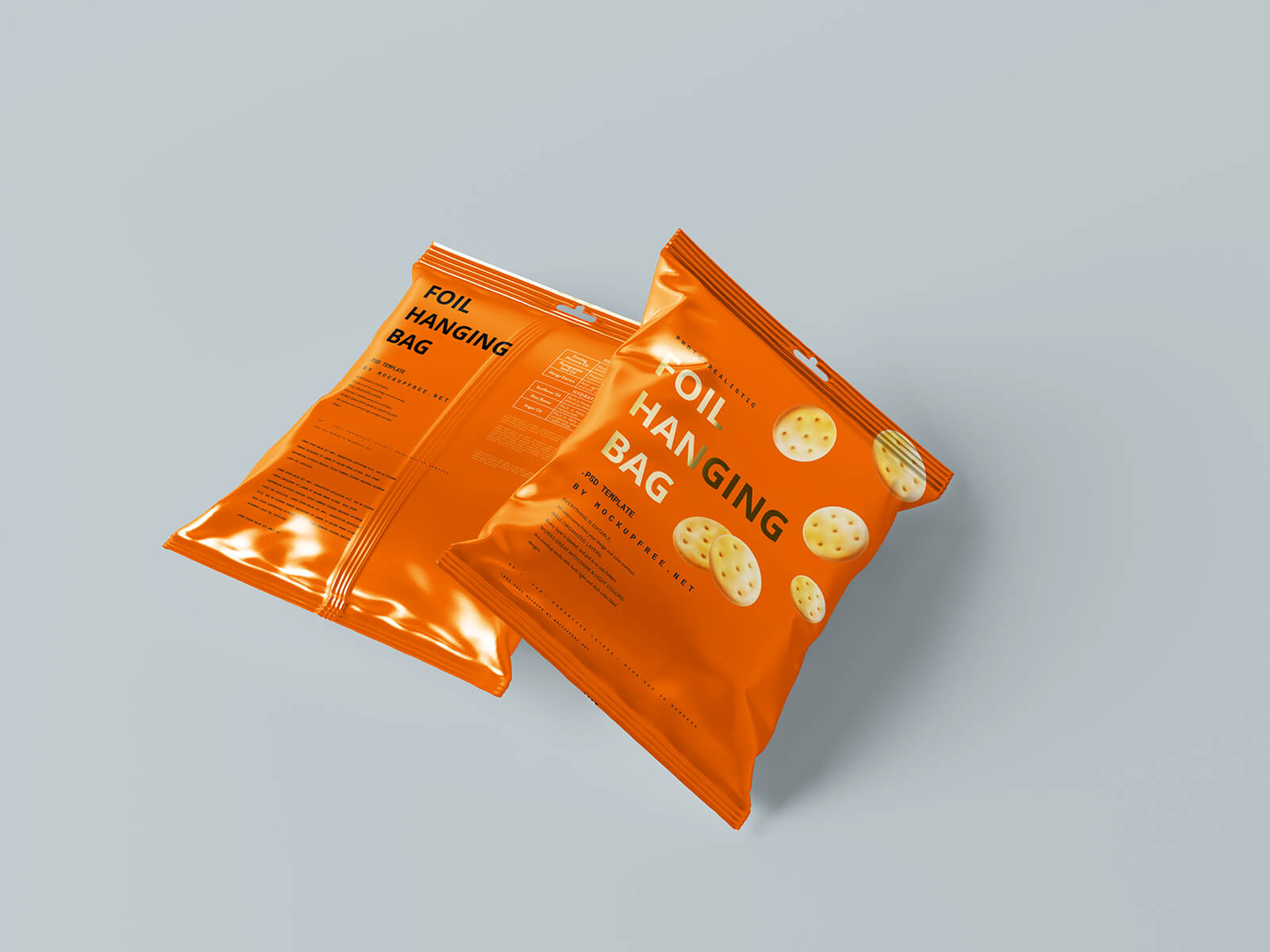 10 Free Foil Snack Hanging Packaging Bag Mockup Files