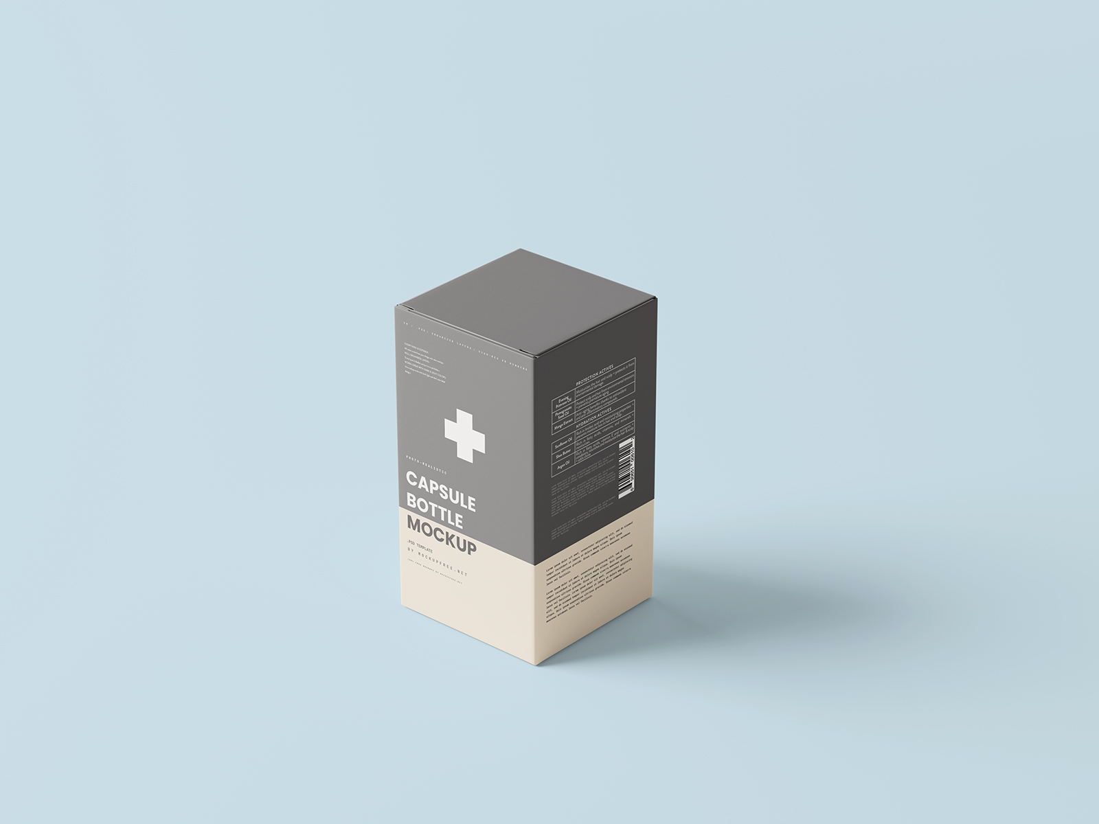Free Pill Capsule Bottle & Packaging Box Mockup PSD