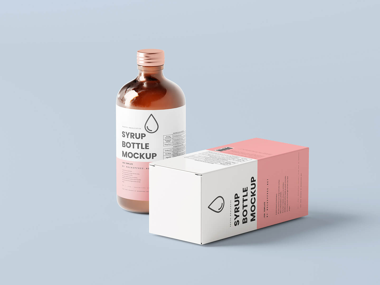 12 Free Syrup Bottle & Packaging Box Mockup PSD Files
