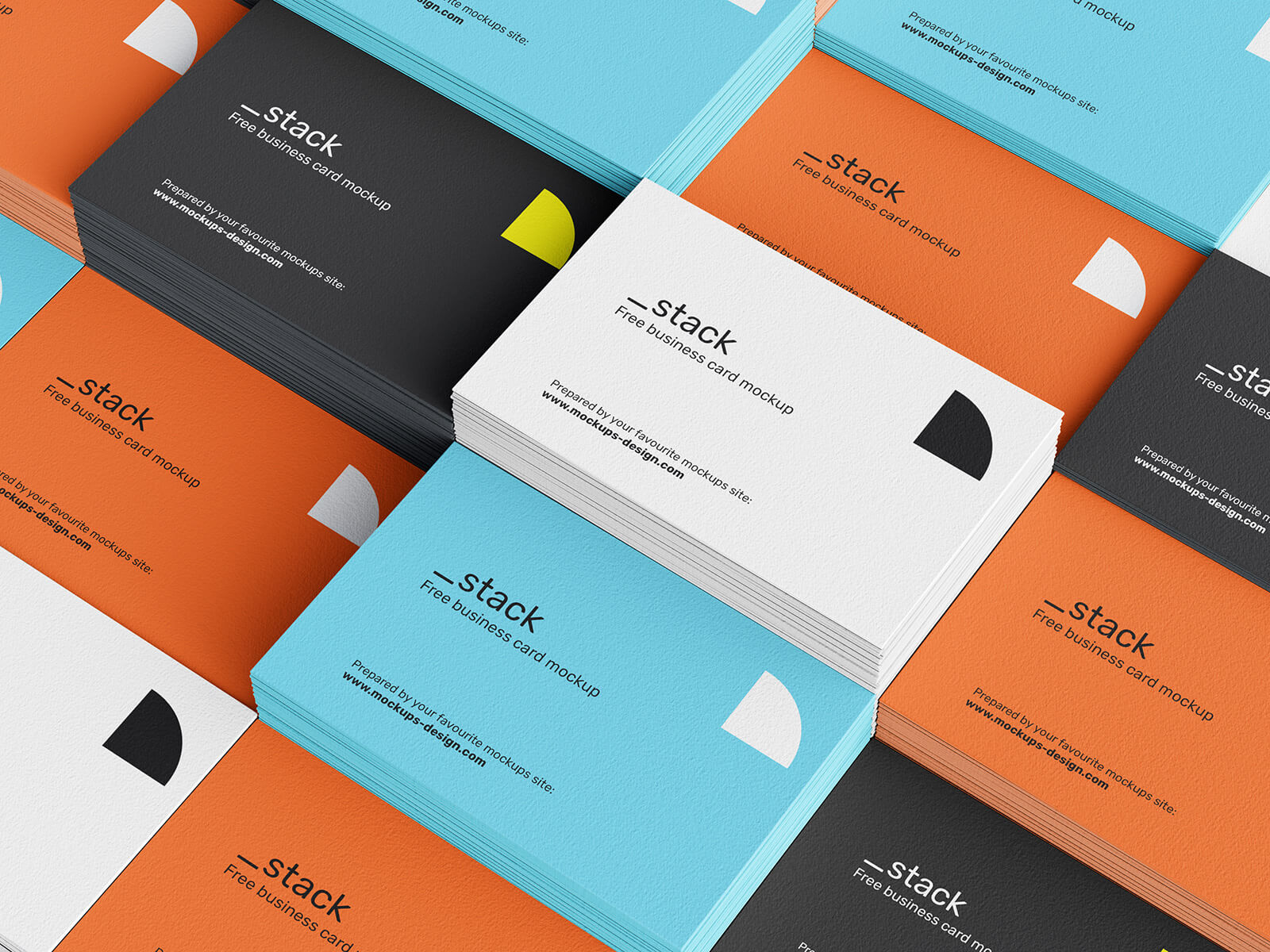 4 Free Stacked Business Cards Mockup PSD