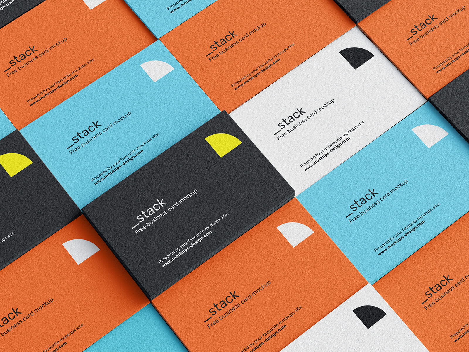 4 Free Stacked Business Cards Mockup PSD