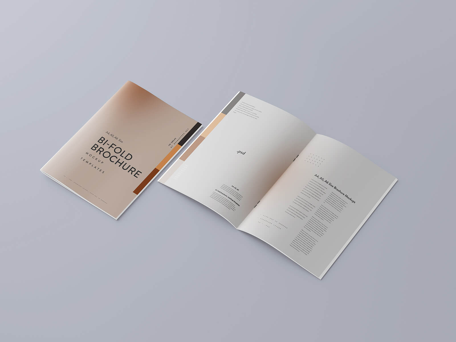 Free A4 Bi-Fold Multiple Pages Brochure Mockup PSD 