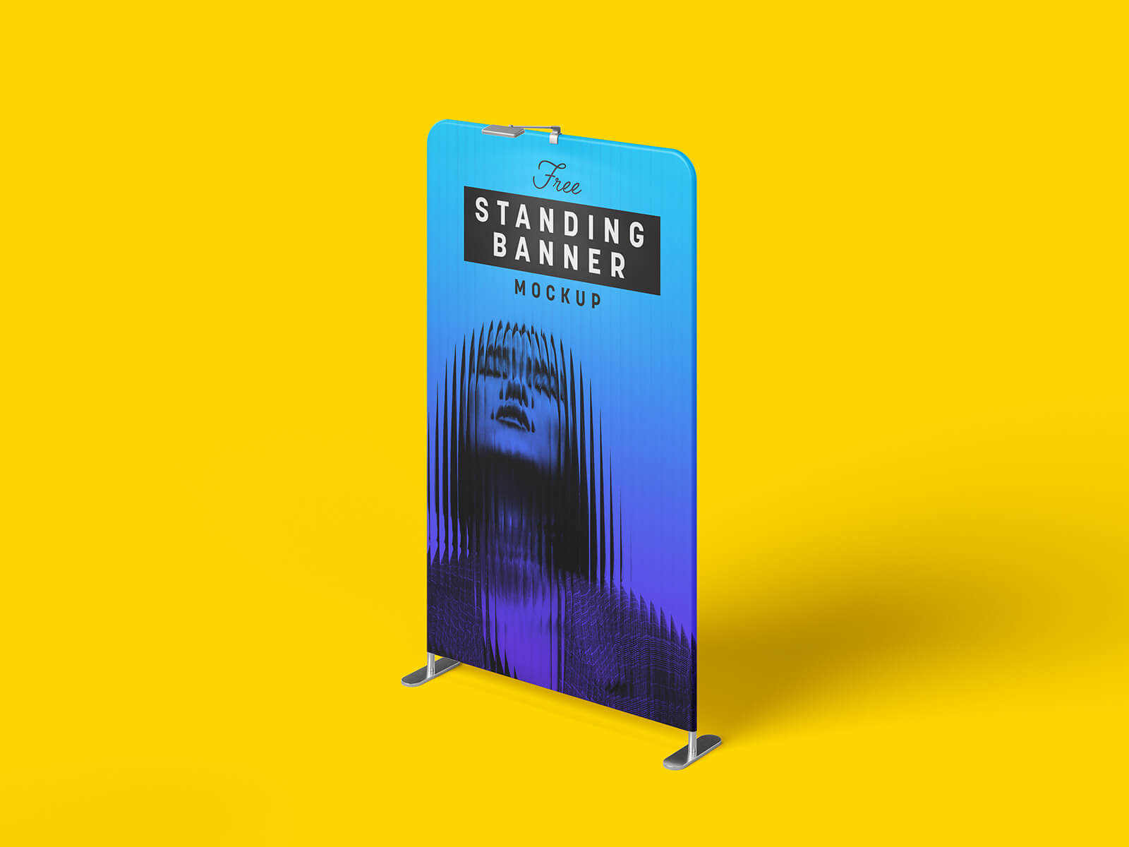 Free Vertical Standing Banner Mockup PSD