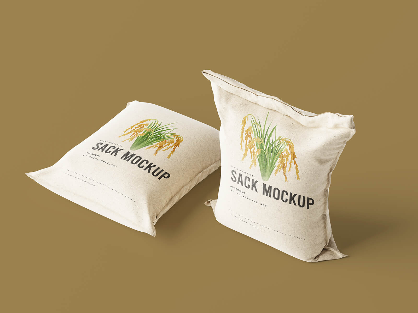 7 Free Rice Wheat Gunny Sack Mockup PSD Files