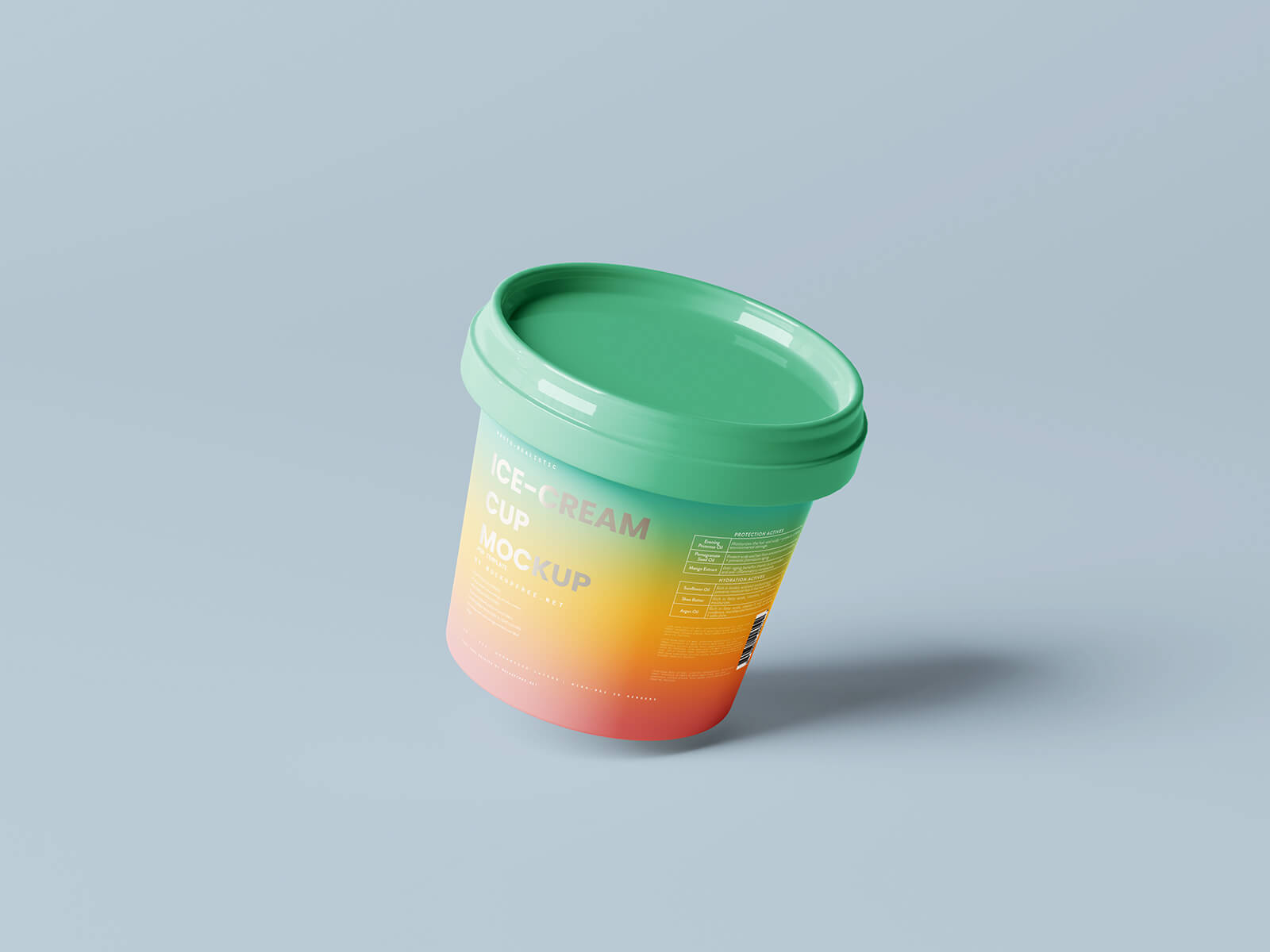 Ice Cream Tub Mockup on Yellow Images Creative Store