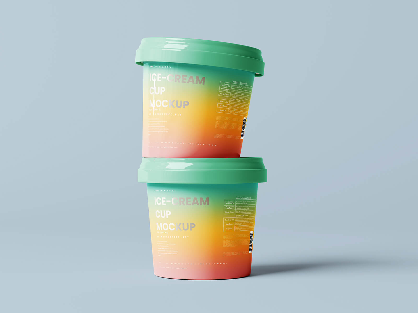 8 Free Glossy Ice Cream Tub Mockup PSD Files