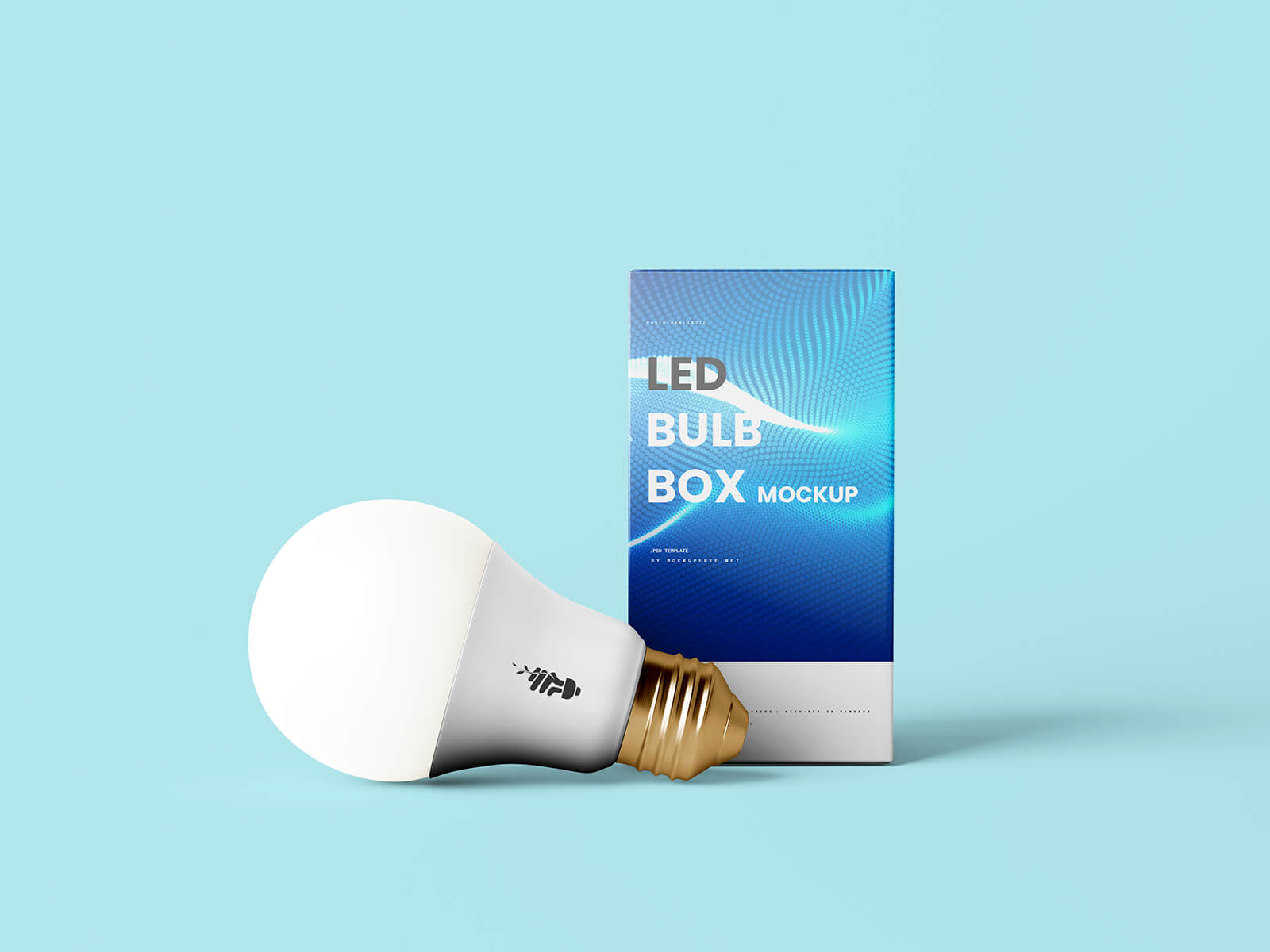 Free LED Light Bulb & Box Mockup PSD