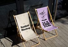 Free Beach Sunbed Lounger Chair Mockup PSD