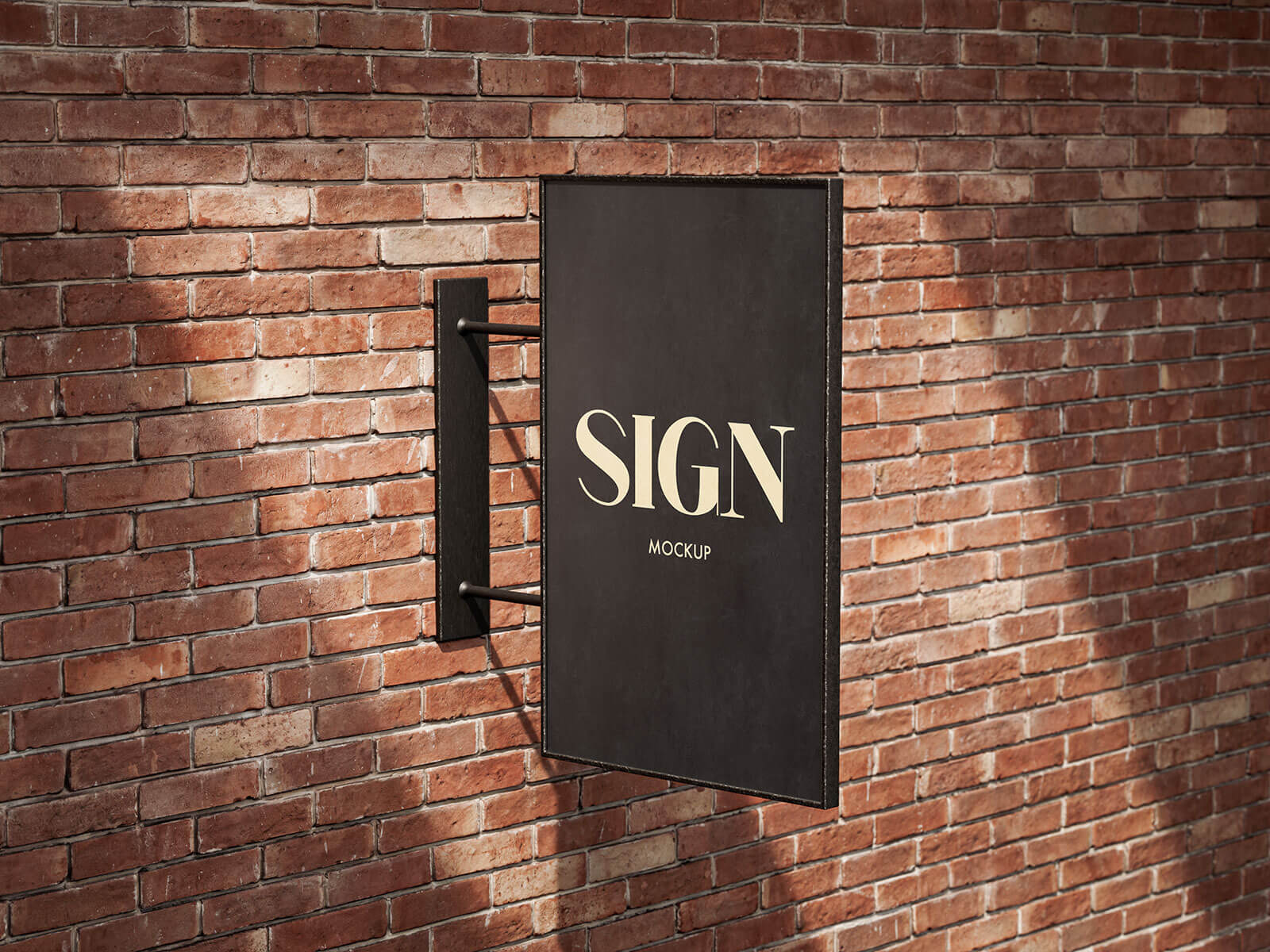 Brick Wall Street Sign Mockup Set | Free PSD Templates