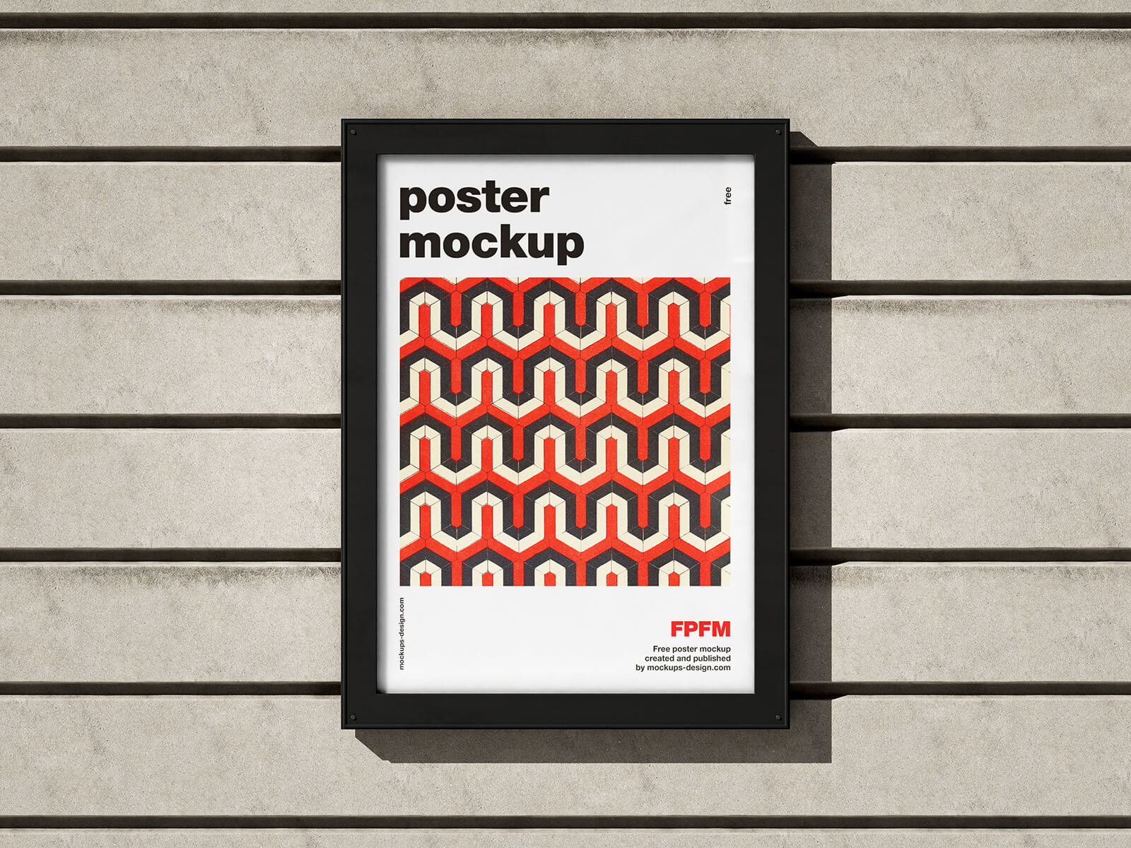 Free Outdoor Wall Poster With Frame Mockup PSD Set