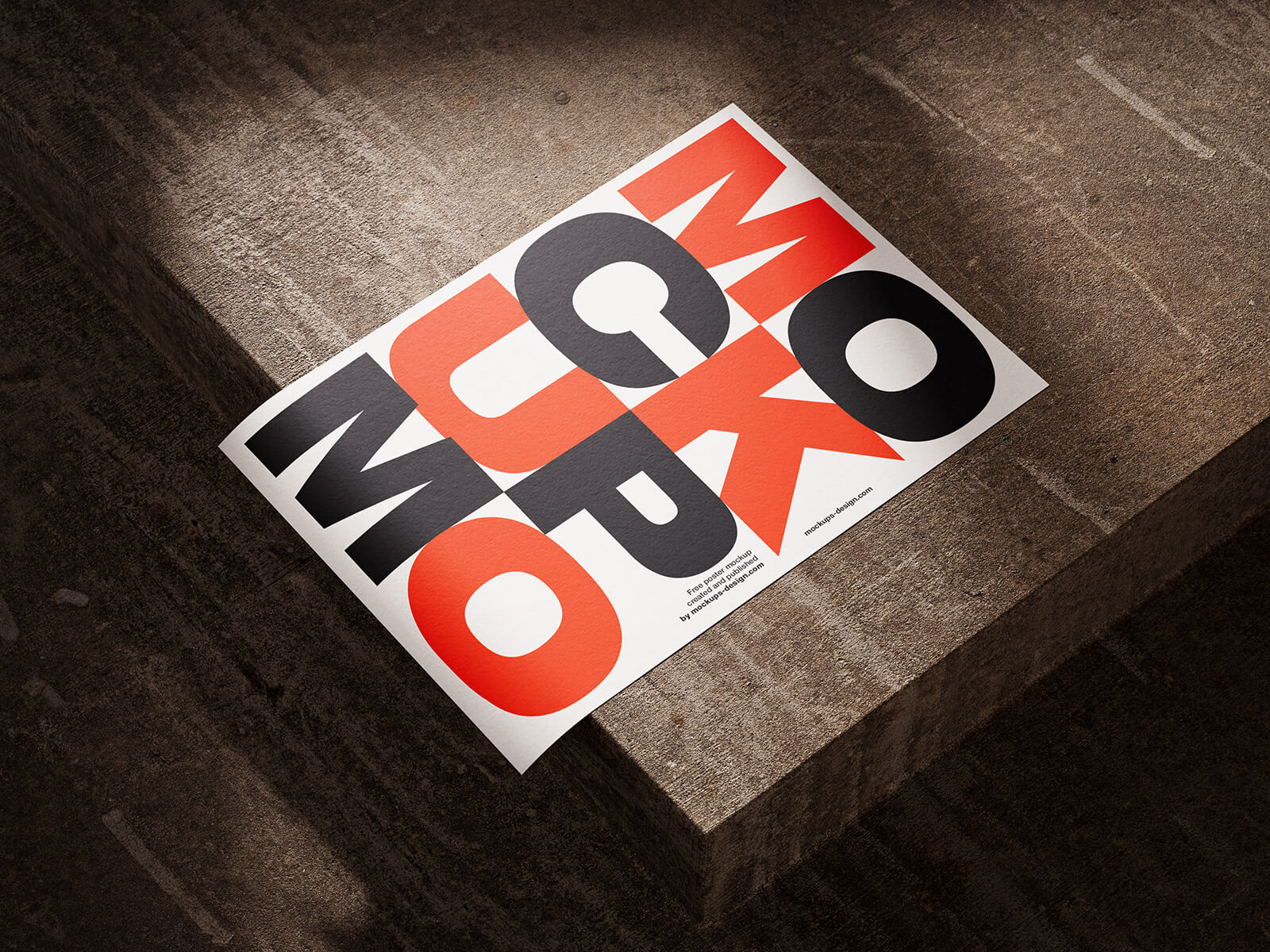 Free Poster On Concrete Mockup PSD