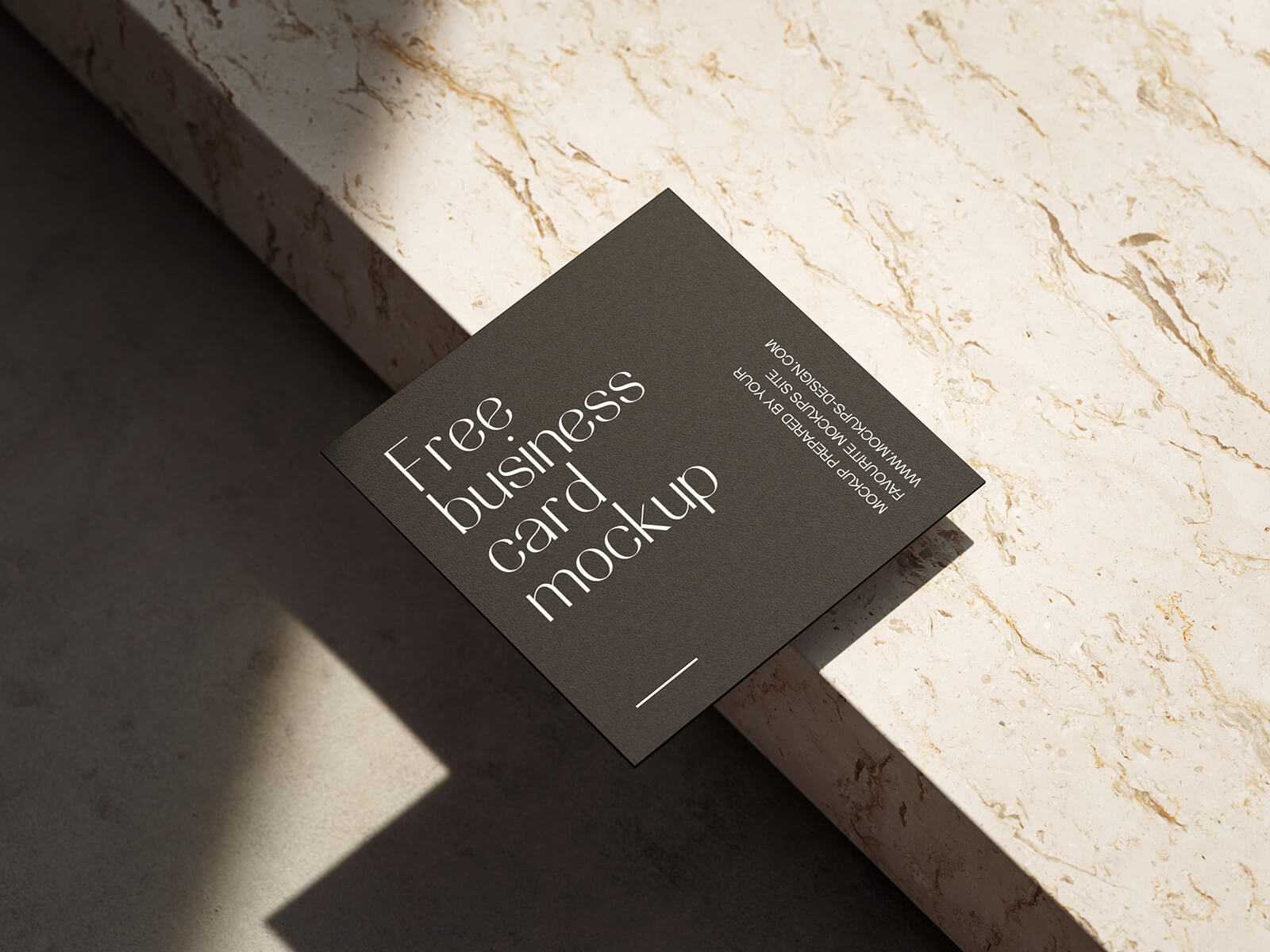 Free Shadow Square Business Card Mockup PSD