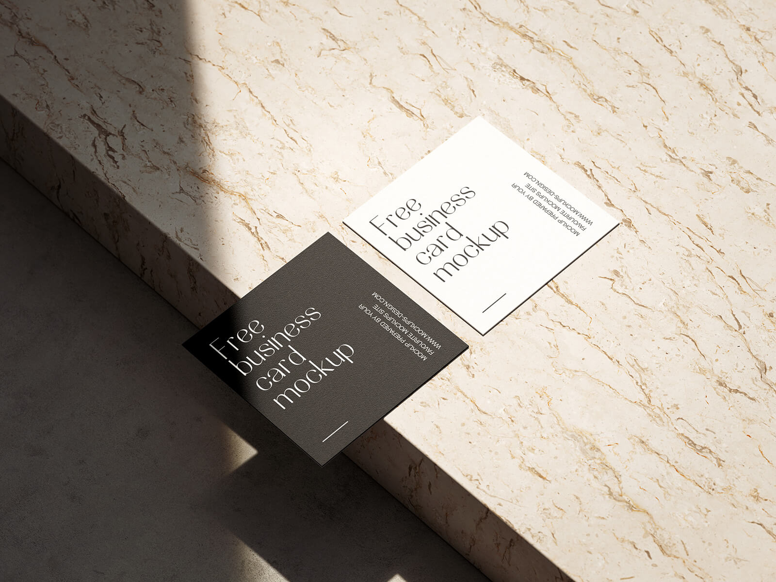 Free Shadow Square Business Card Mockup PSD