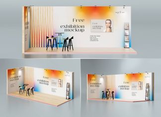Free Trade Show Exhibition Stand Design Mockup PSD
