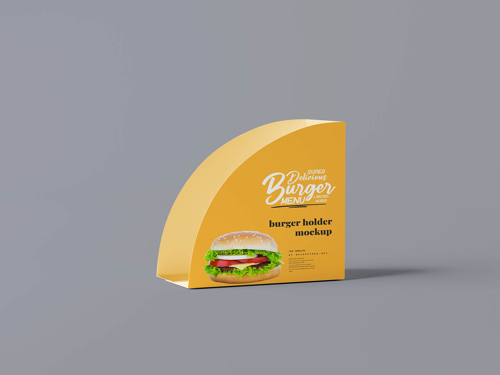 Free Paper Burger Holder Packaging Mockup PSD