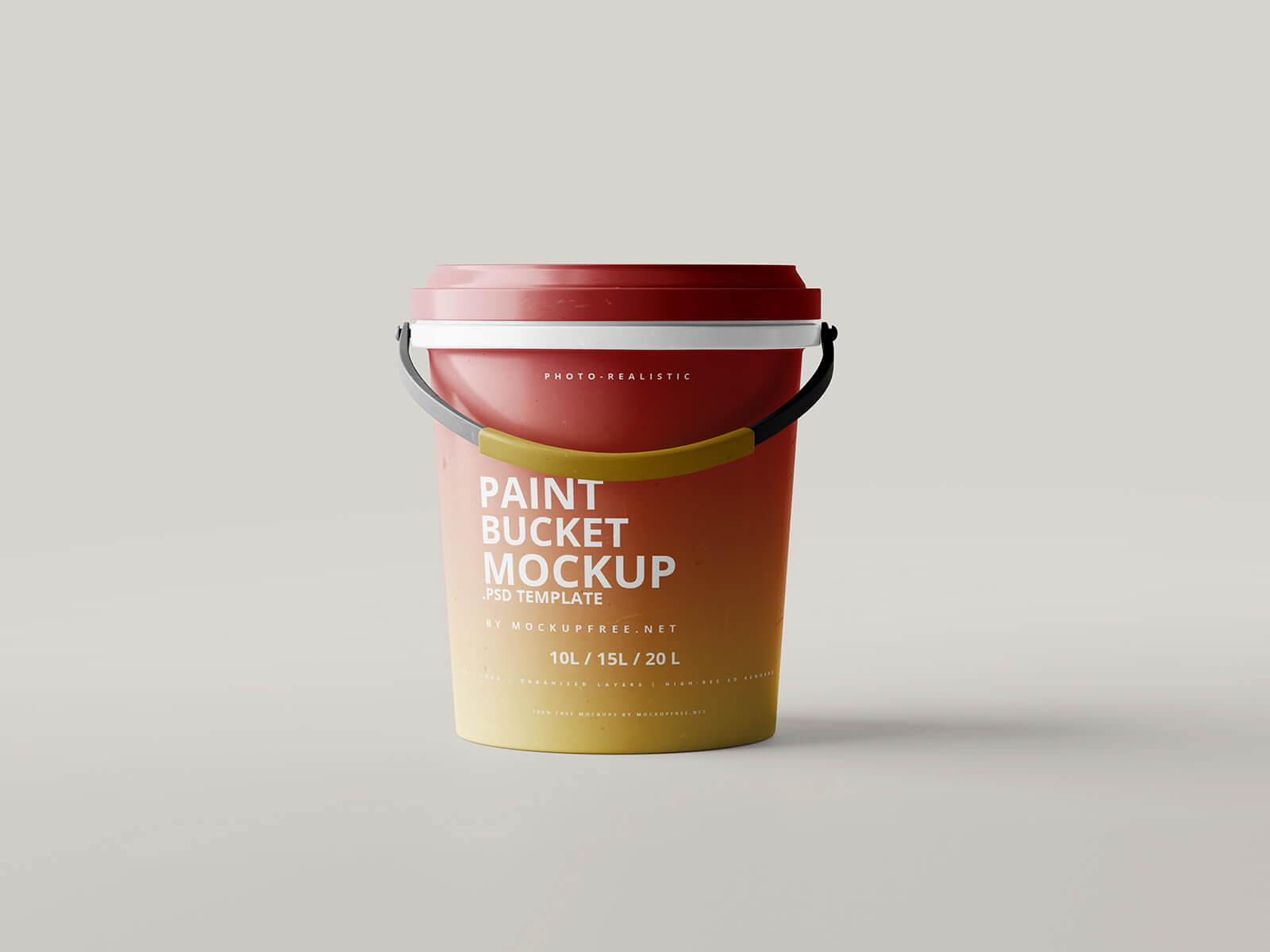 Free Realistic Paint Bucket Mockup PSD