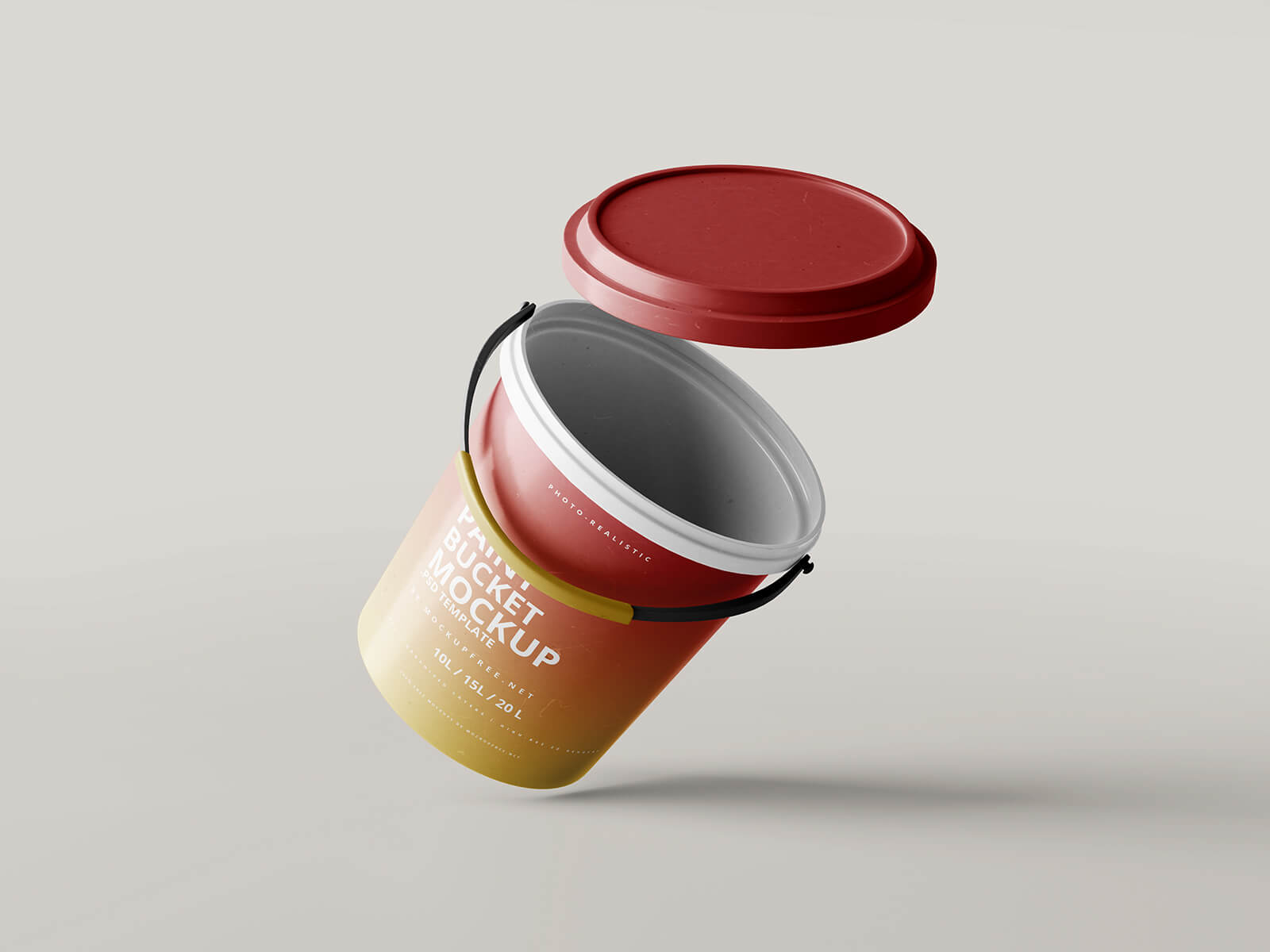 Free Realistic Paint Bucket Mockup PSD