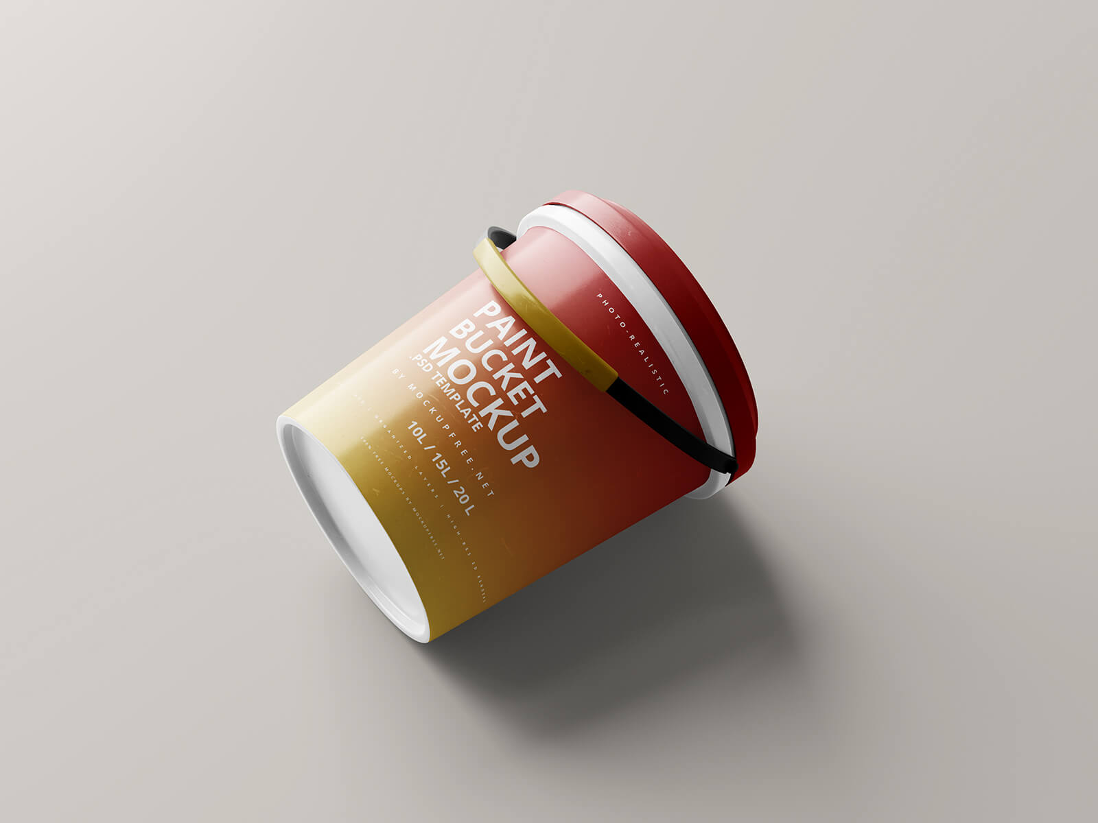 Free Realistic Paint Bucket Mockup PSD