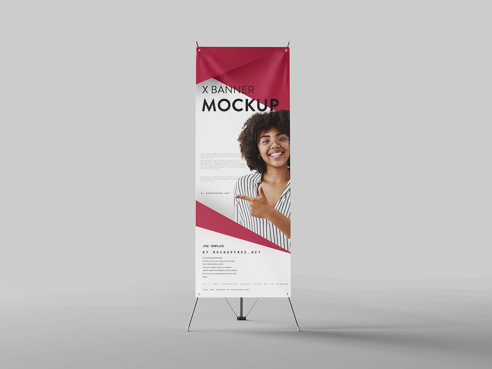 Free X-Stand Banner Stand Mockup PSD