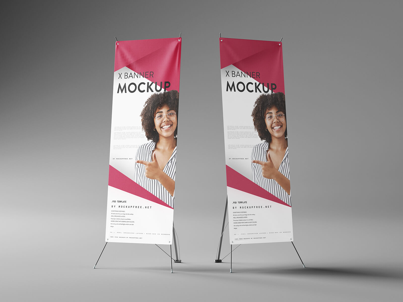 Free X-Stand Banner Stand Mockup PSD