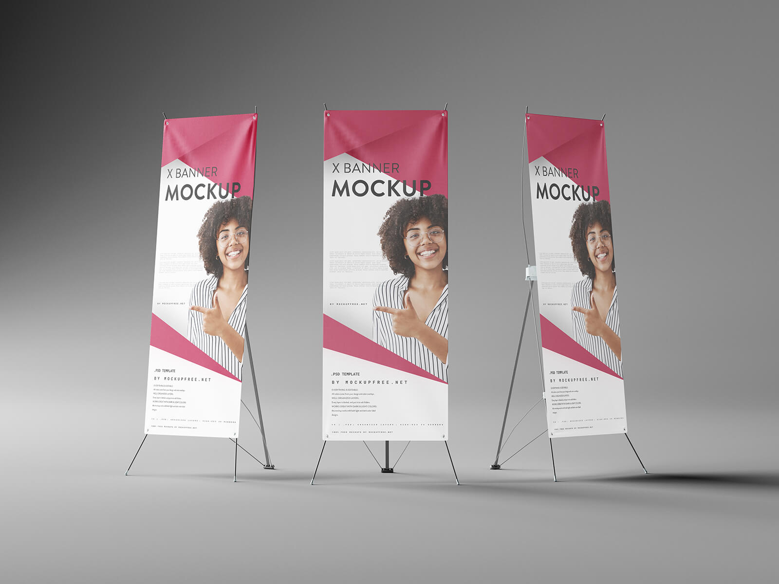 Free X-Stand Banner Stand Mockup PSD