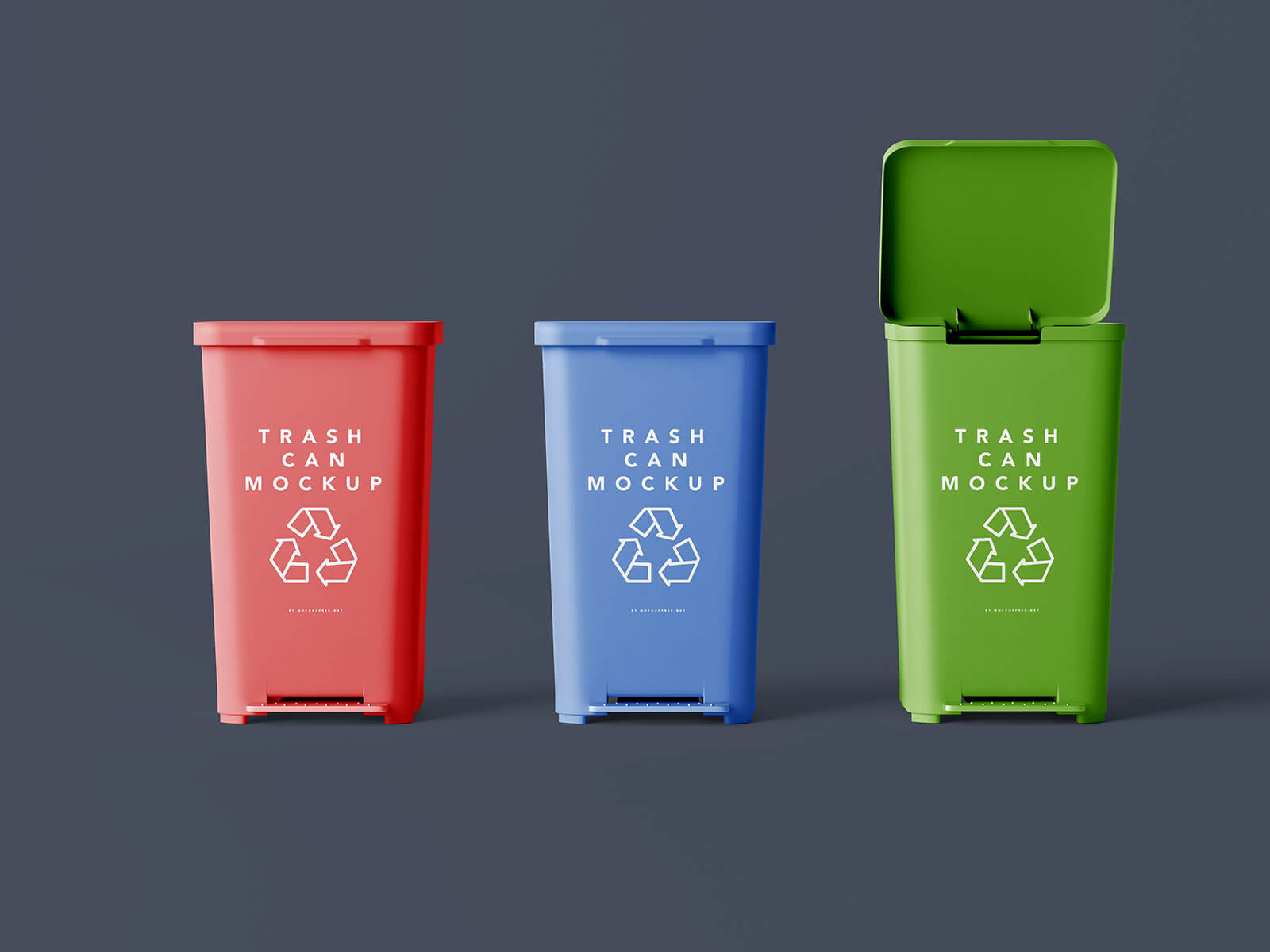 Free Garbage Pedal Trash Can Mockup PSD