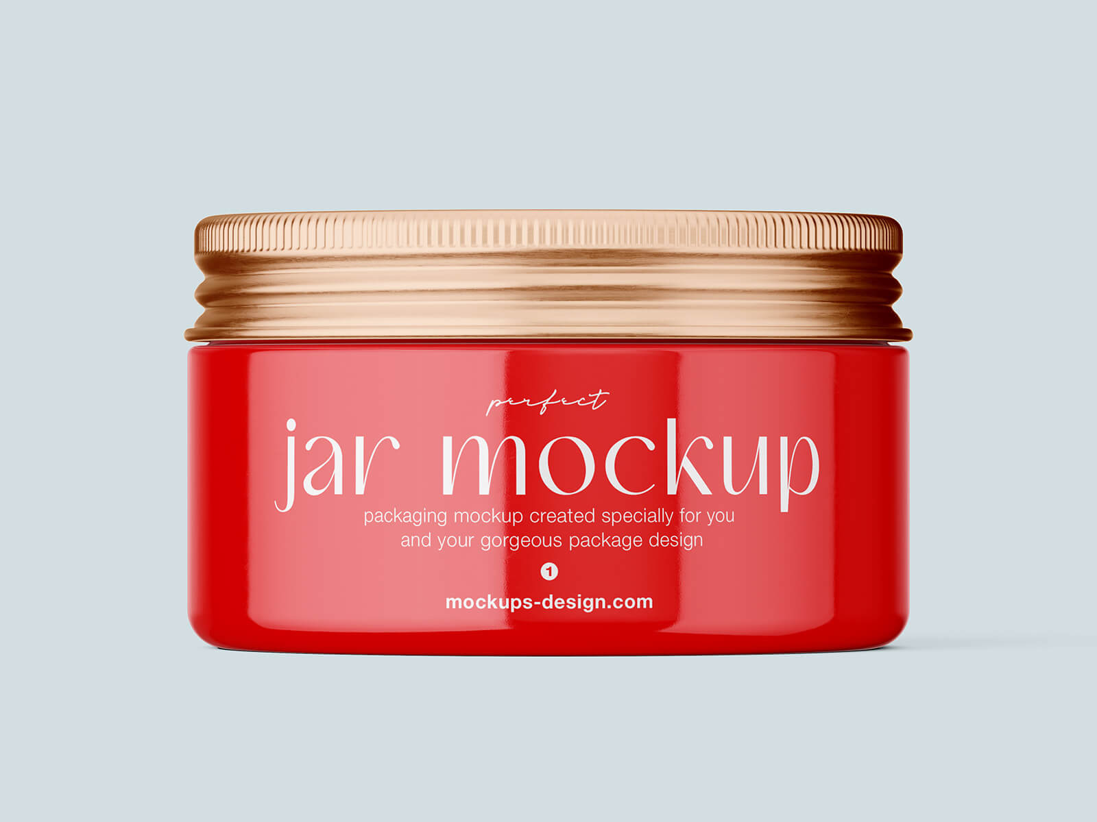 Free Glossy Cosmetic Jar With Metallic Lid Mockup PSD