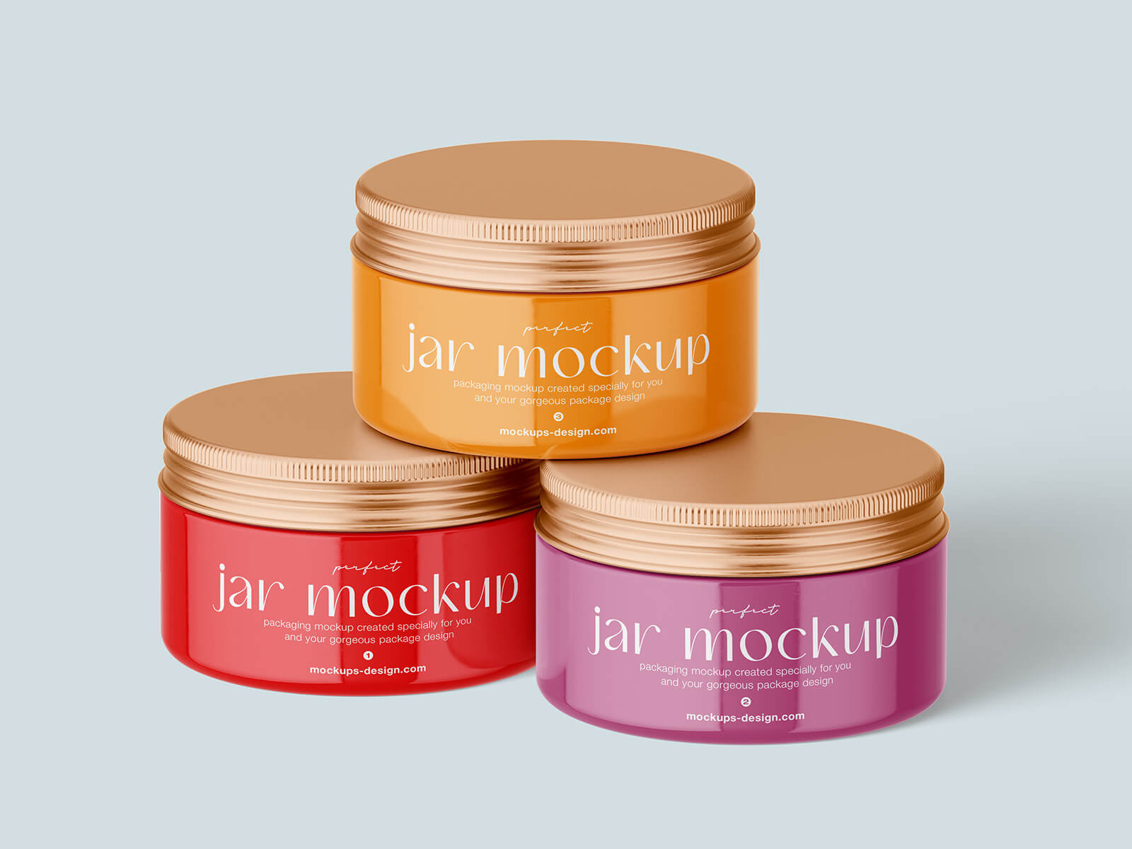 Free Glossy Cosmetic Jar With Metallic Lid Mockup PSD